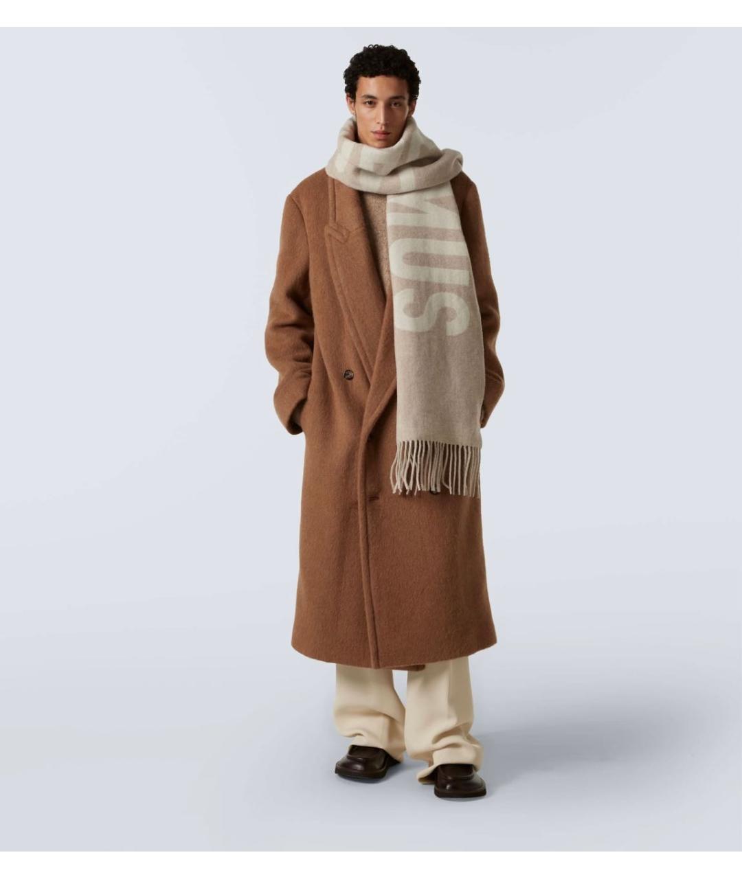 JACQUEMUS Бежевый шерстяной шарф, фото 3