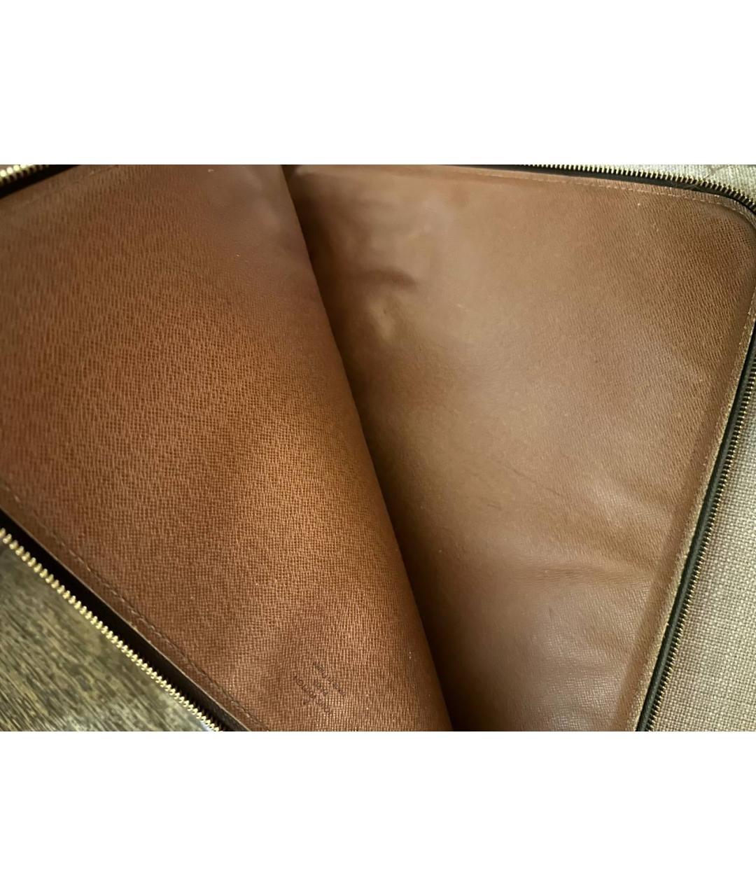 LOUIS VUITTON Горчичная кожаная папка для документов, фото 3