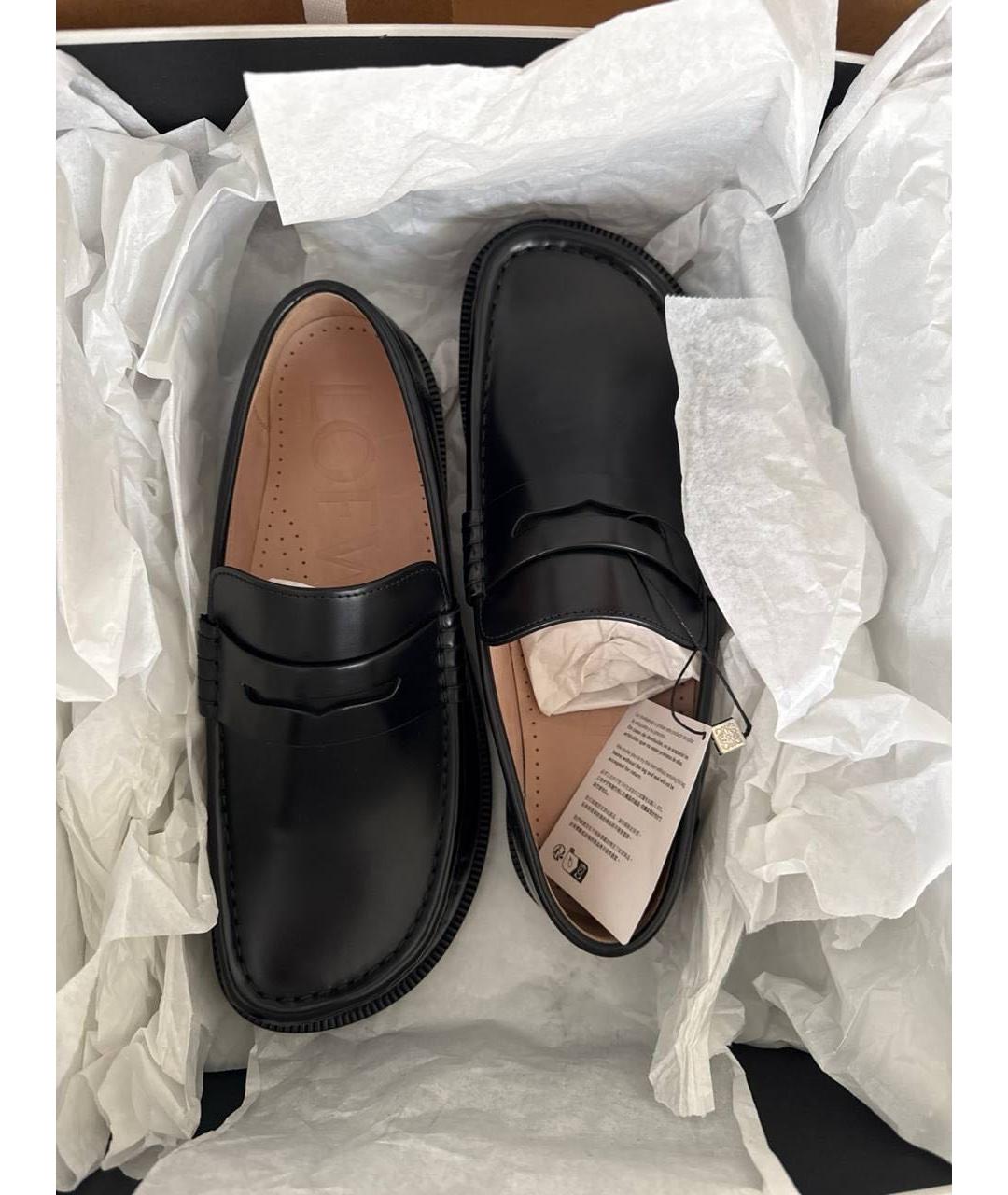 LOEWE Черные кожаные лоферы, фото 3