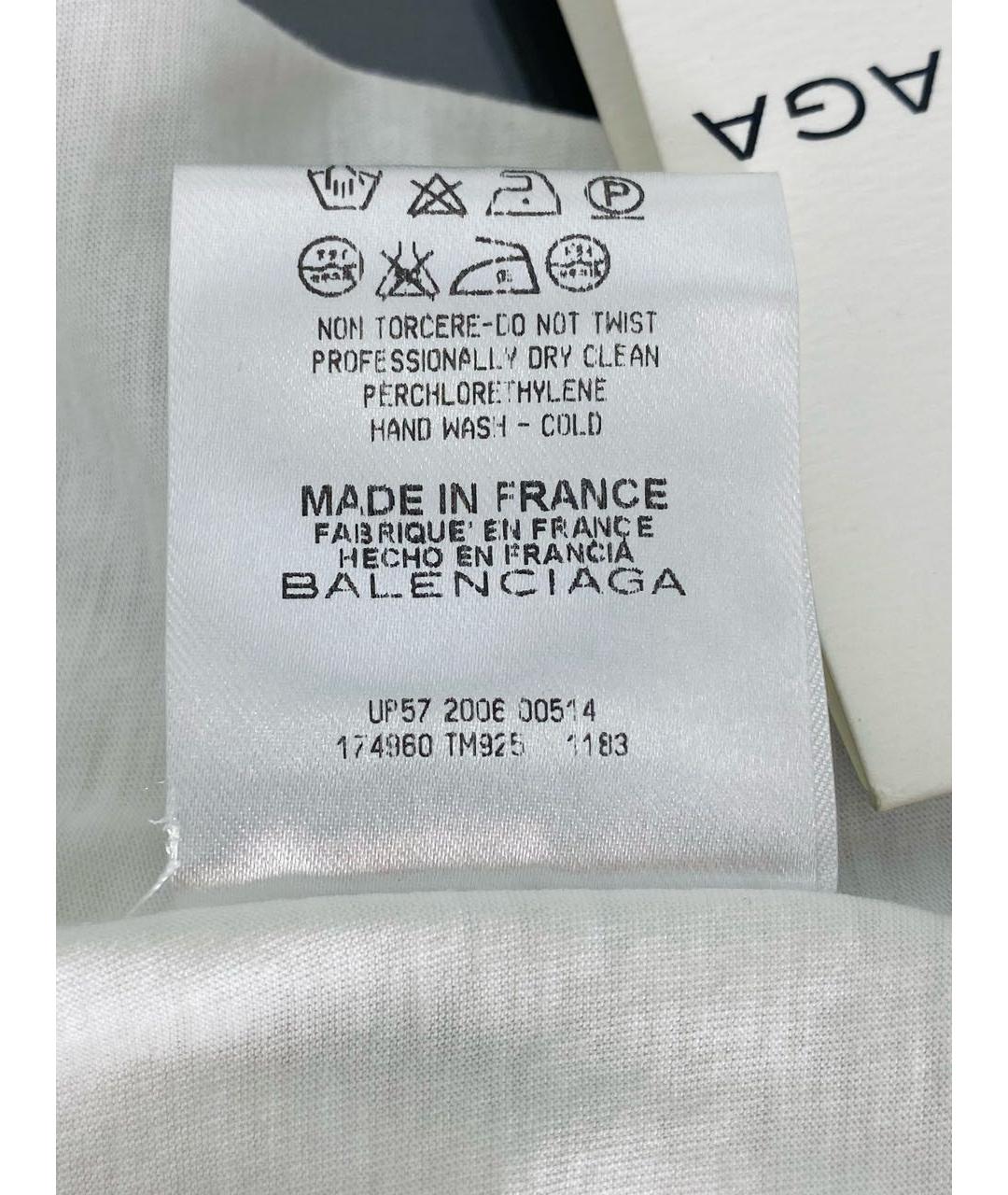 BALENCIAGA Белая хлопковая майка, фото 7