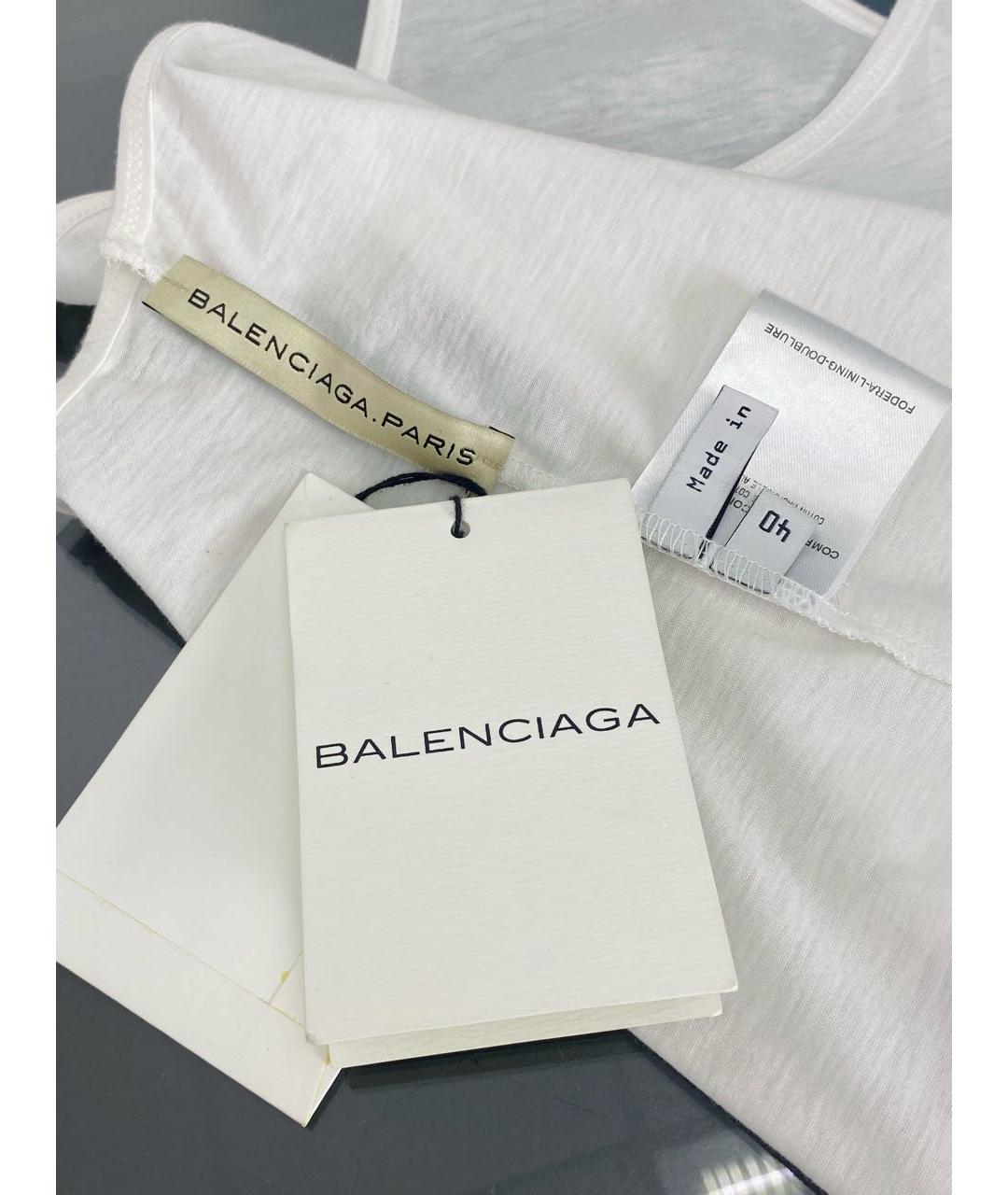 BALENCIAGA Белая хлопковая майка, фото 5