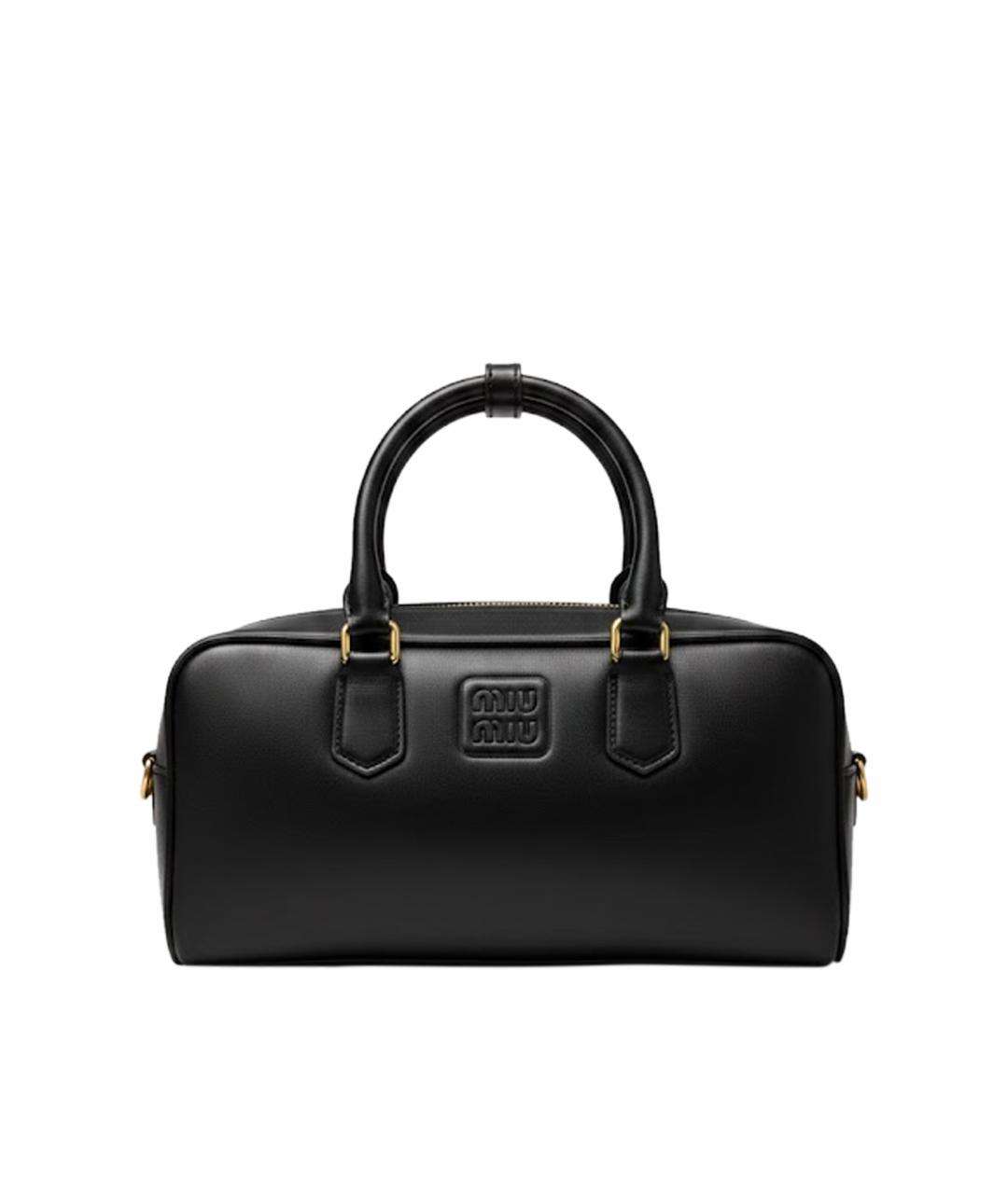 MIU MIU Черная кожаная сумка с короткими ручками, фото 1