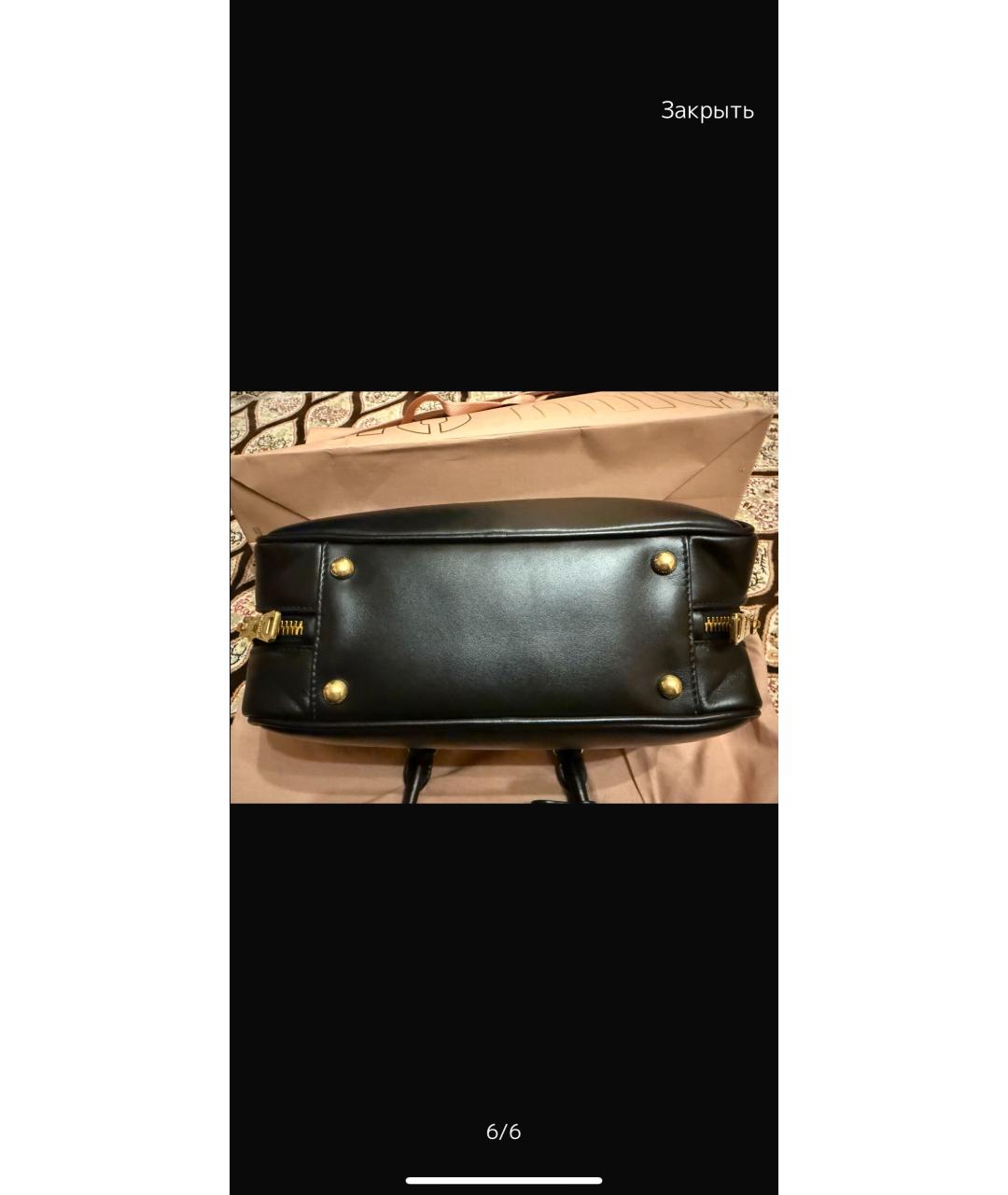 MIU MIU Черная кожаная сумка с короткими ручками, фото 3