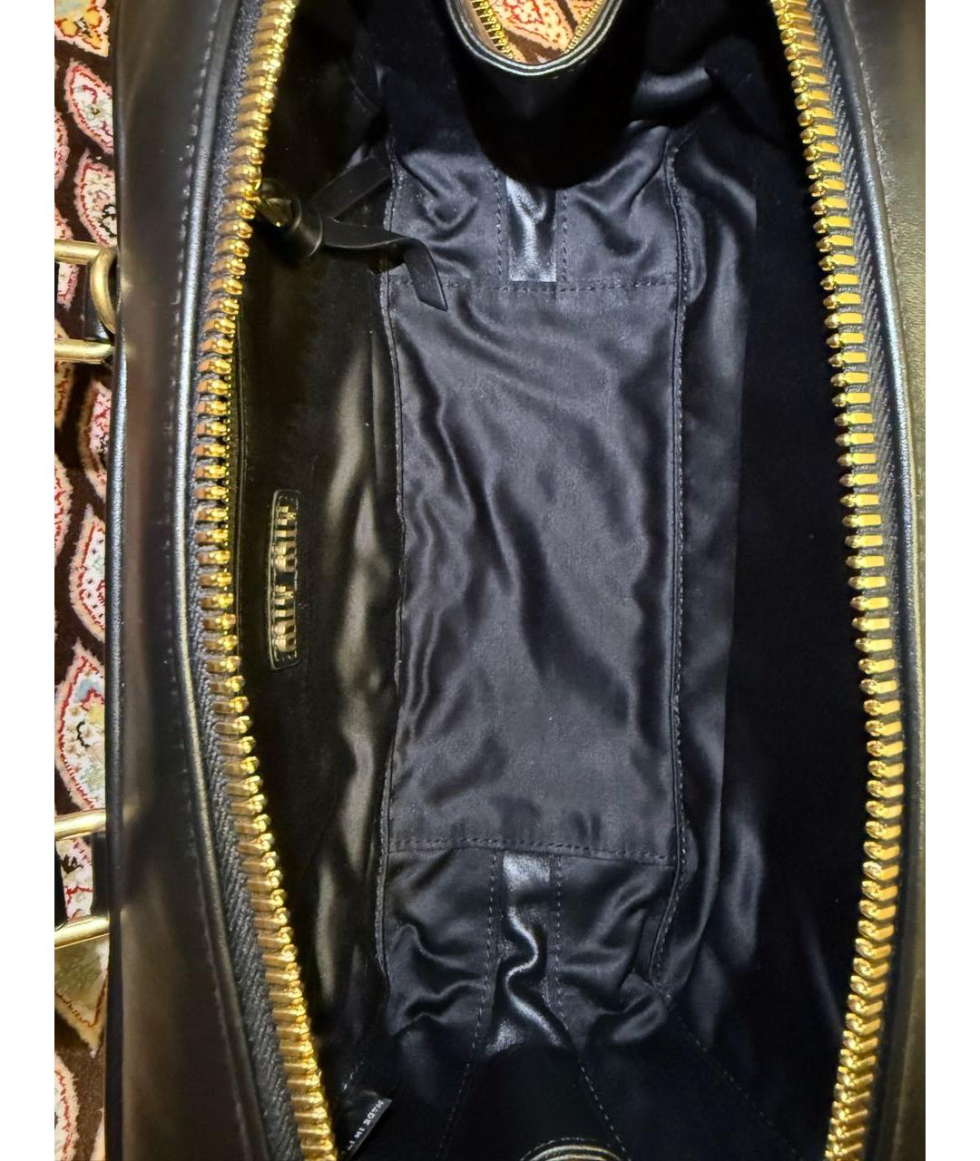 MIU MIU Черная кожаная сумка с короткими ручками, фото 5