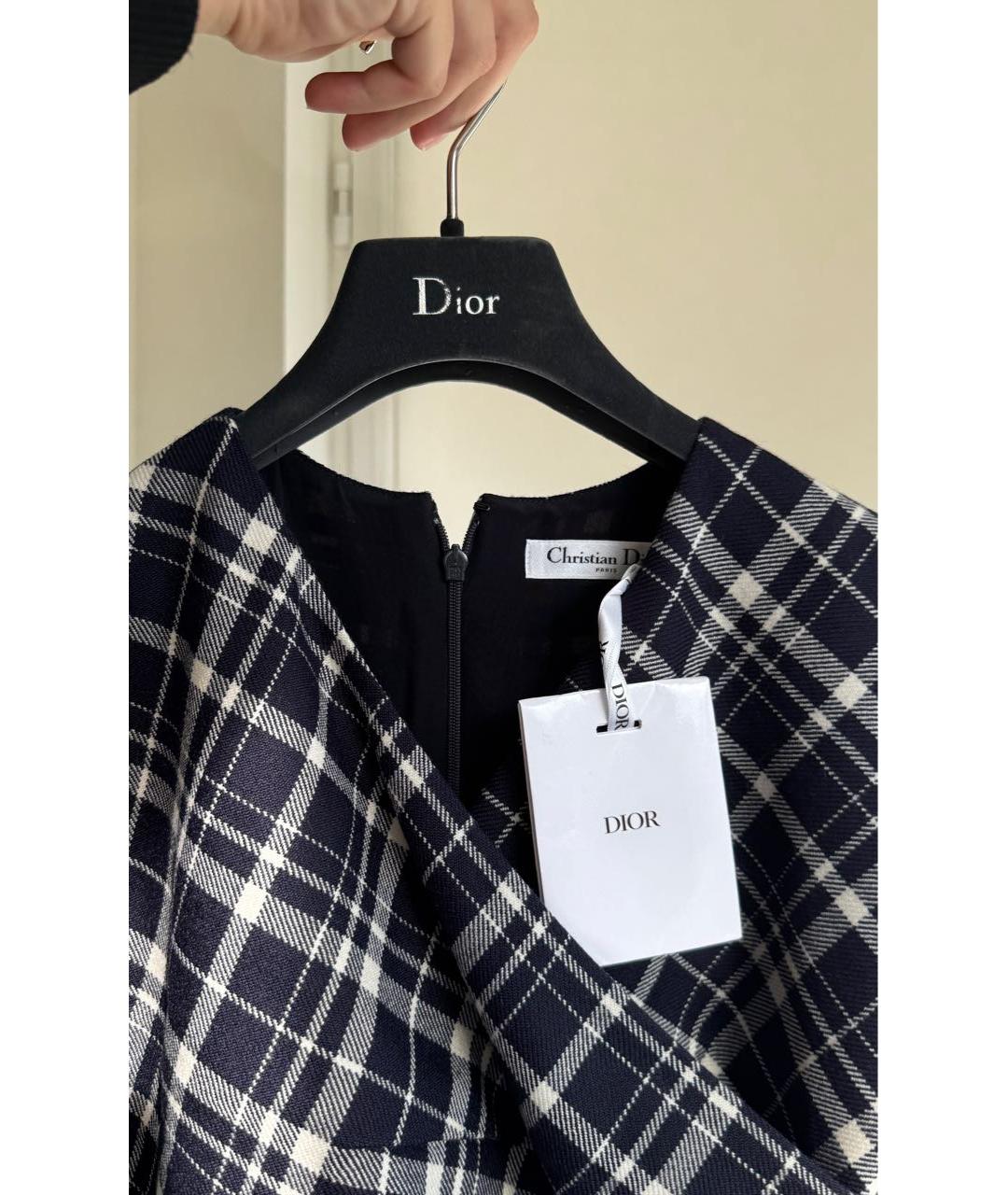 CHRISTIAN DIOR Антрацитовое шерстяное повседневное платье, фото 3