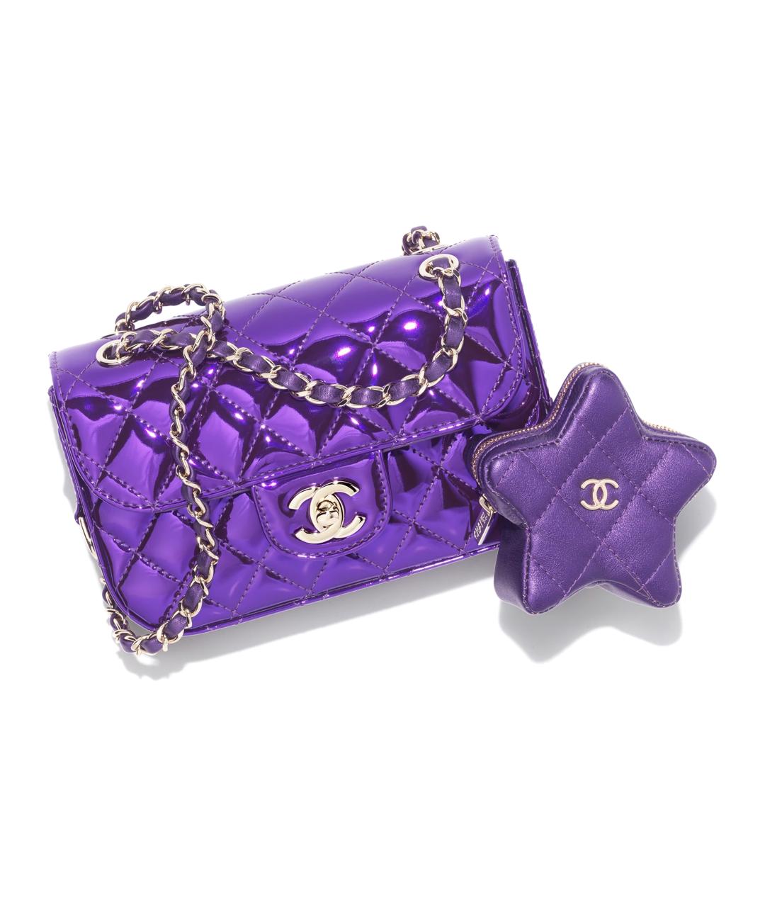 CHANEL Фиолетовая кожаная сумка через плечо, фото 2