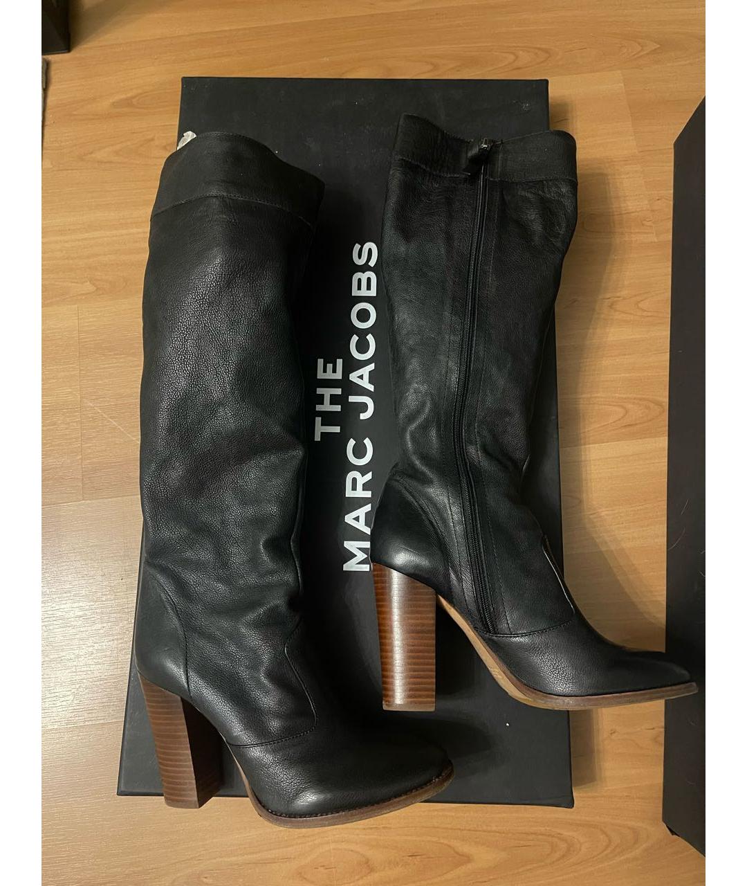 MARC JACOBS Черные кожаные сапоги, фото 7
