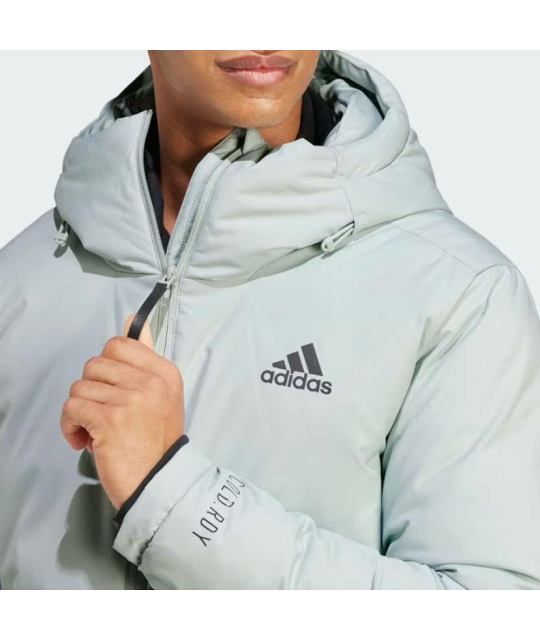 ADIDAS Голубой полиэстеровый пуховик, фото 7