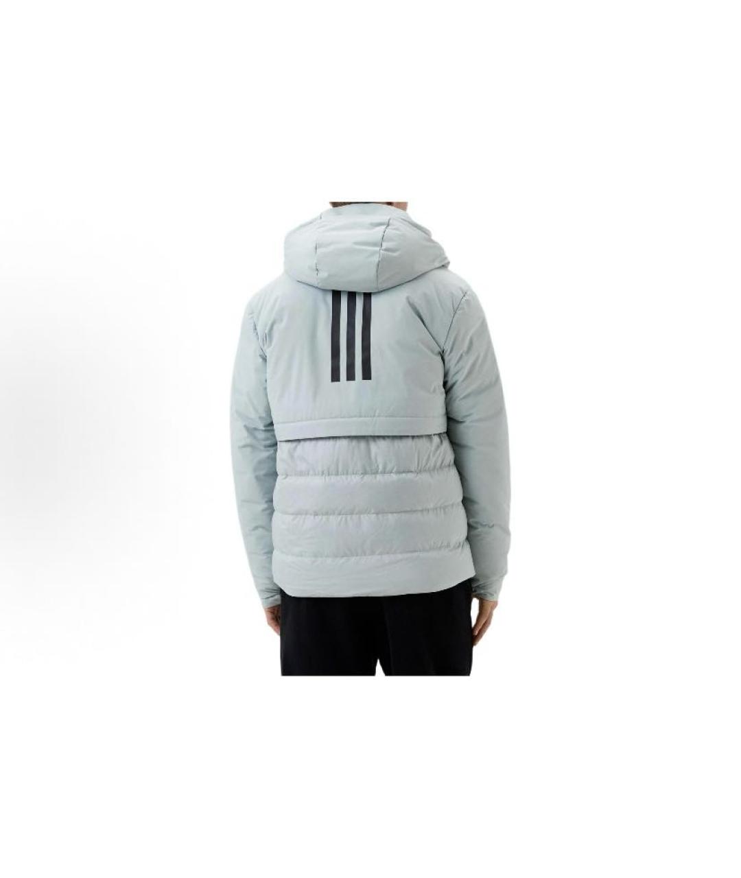 ADIDAS Голубой полиэстеровый пуховик, фото 4