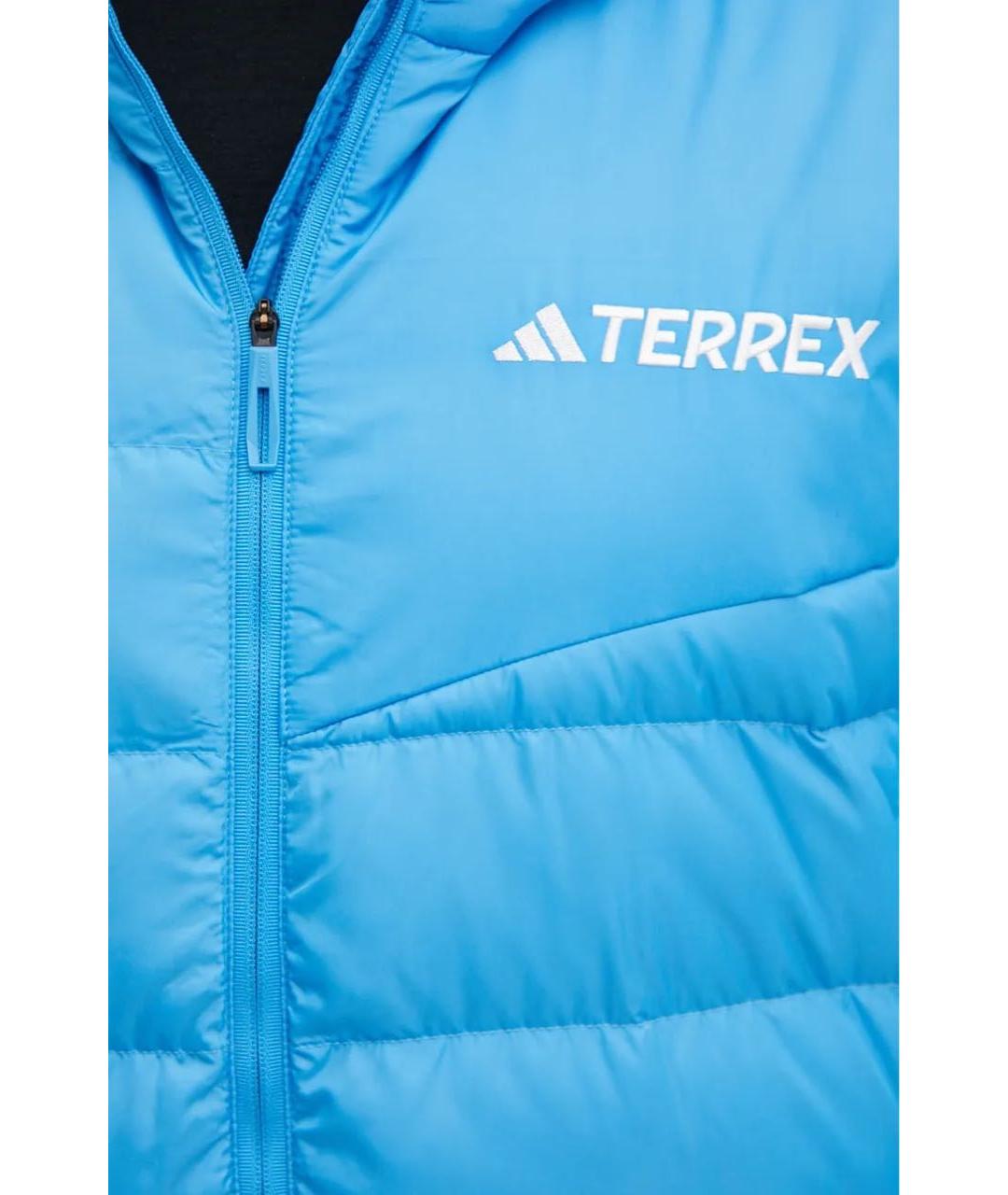 ADIDAS Голубая полиэстеровая куртка, фото 6