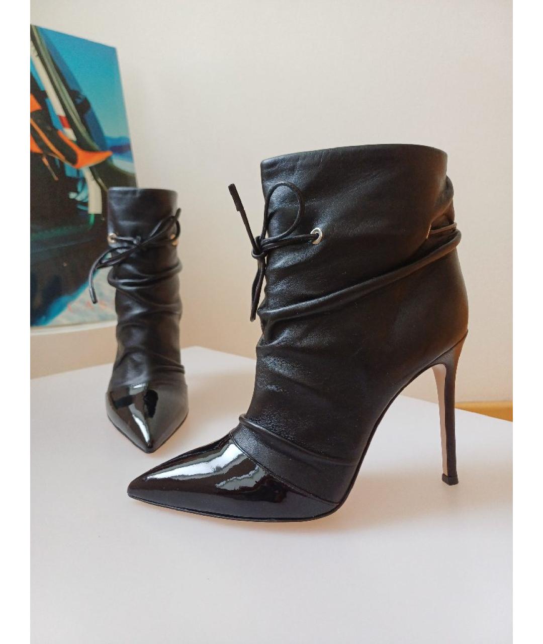 GIANVITO ROSSI Черные кожаные ботильоны, фото 3