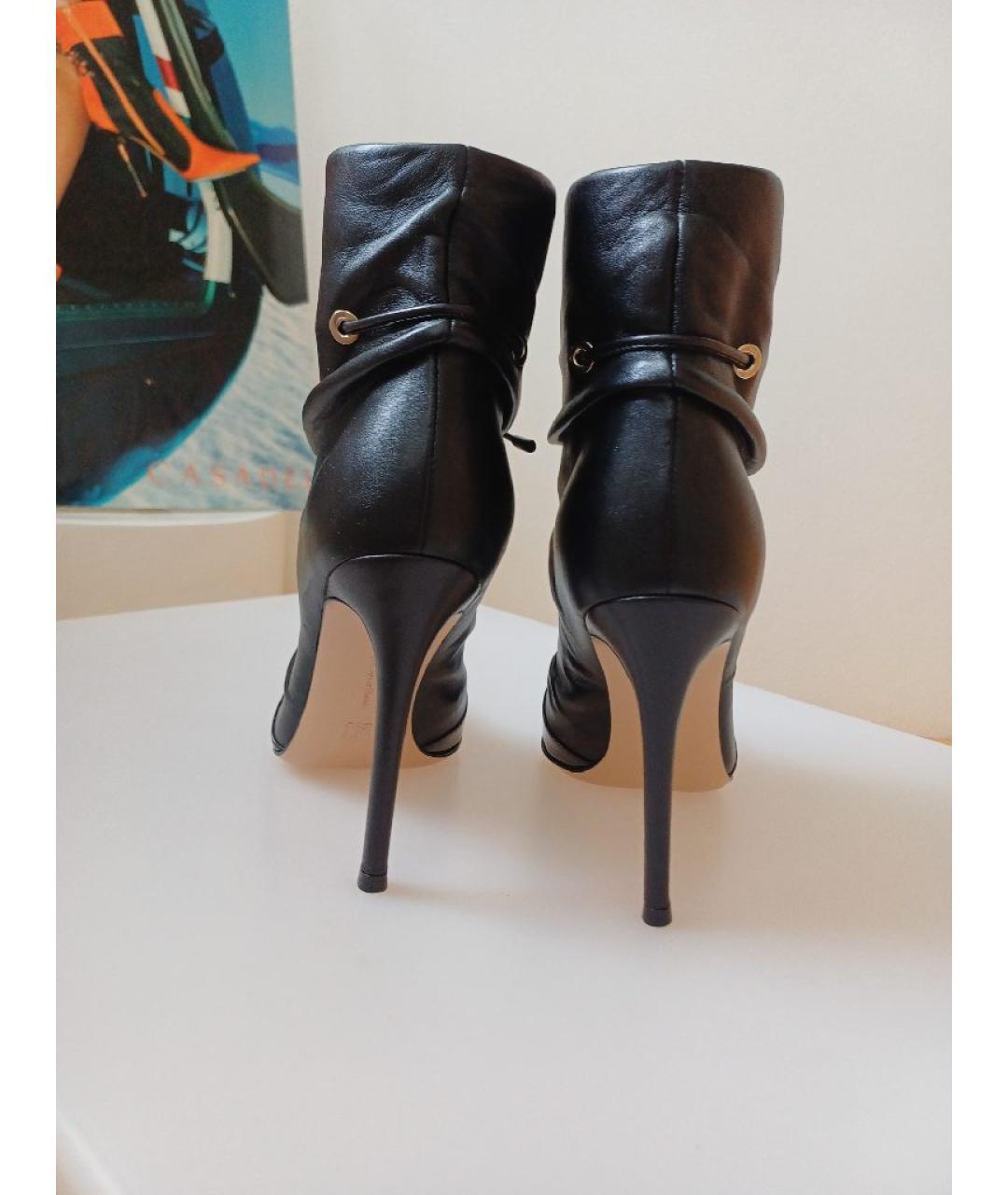GIANVITO ROSSI Черные кожаные ботильоны, фото 7