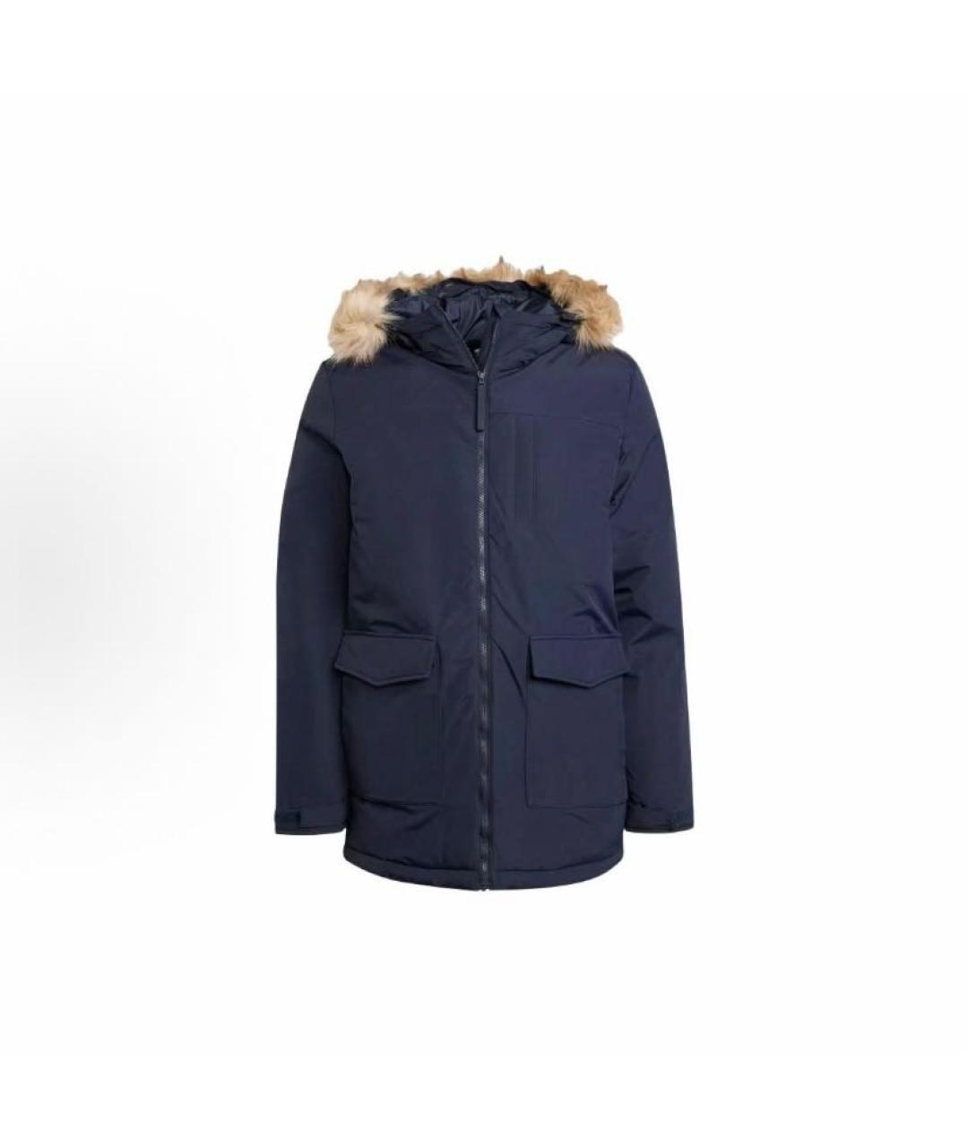 ADIDAS Темно-синяя полиамидовая парка, фото 1