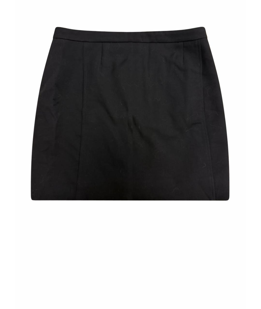 BALENCIAGA Черная шерстяная юбка мини, фото 1
