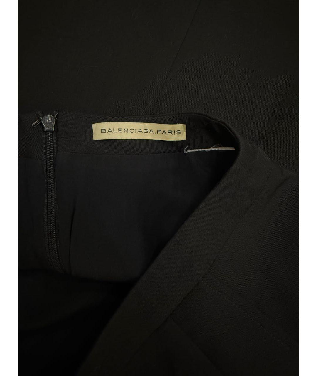 BALENCIAGA Черная шерстяная юбка мини, фото 3