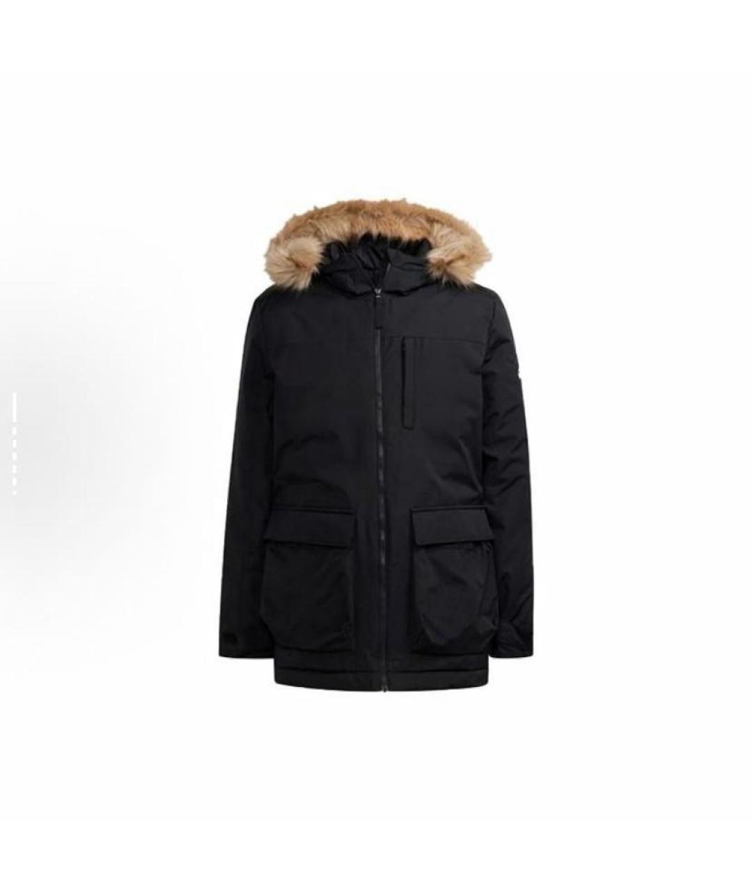 ADIDAS Черная полиэстеровая парка, фото 1