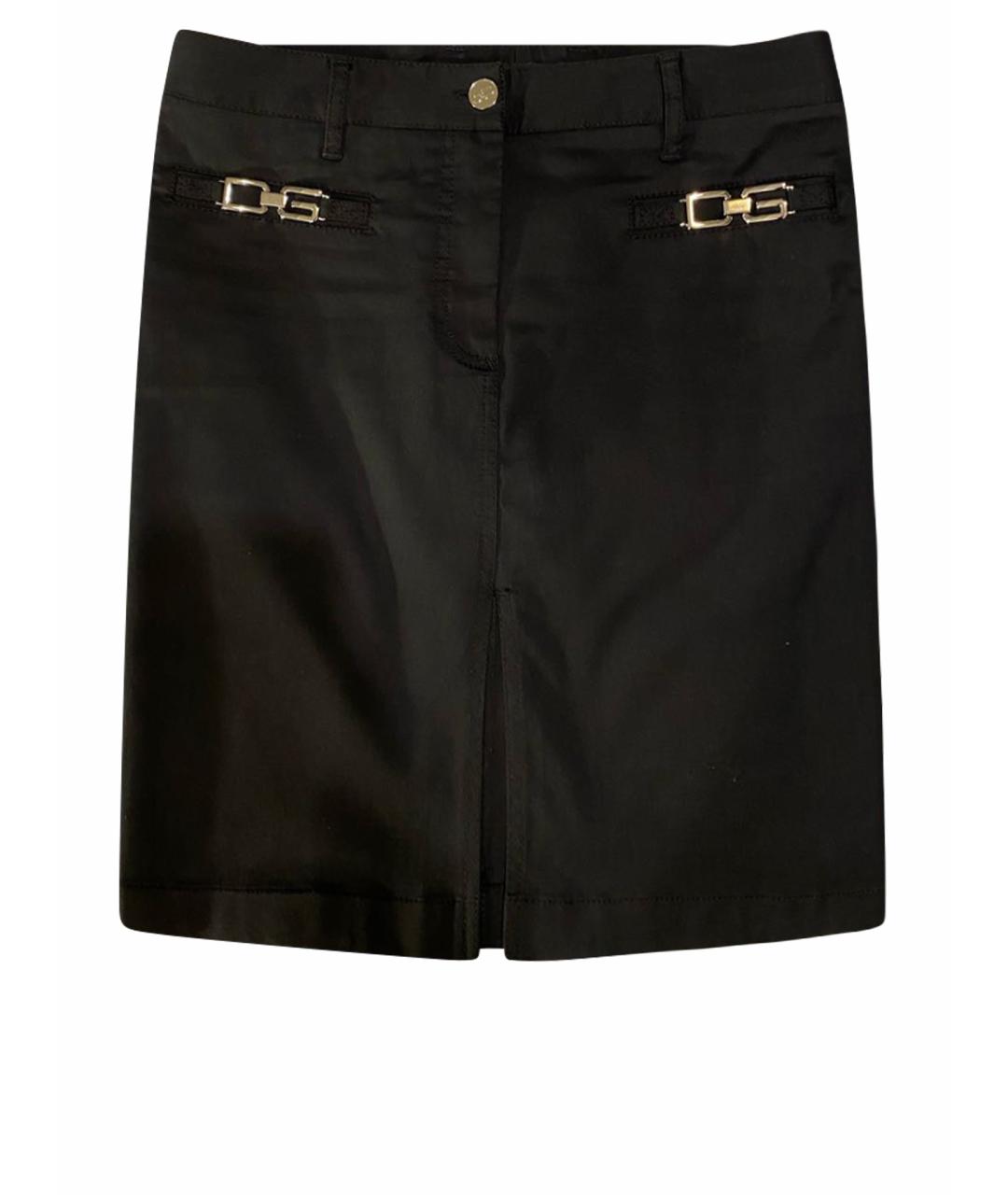 DOLCE&GABBANA Черная хлопковая юбка миди, фото 1