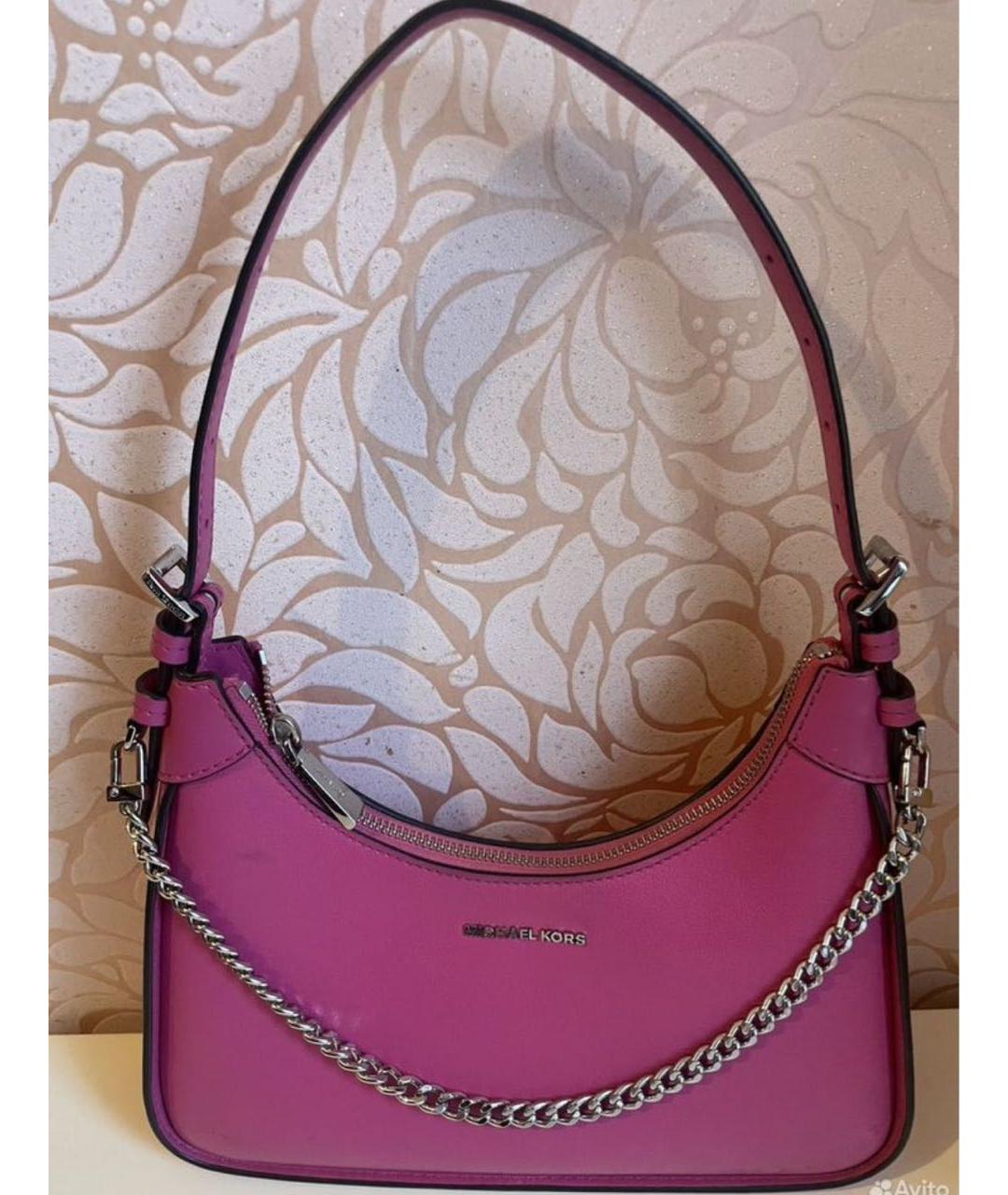 MICHAEL KORS Розовая кожаная сумка с короткими ручками, фото 2