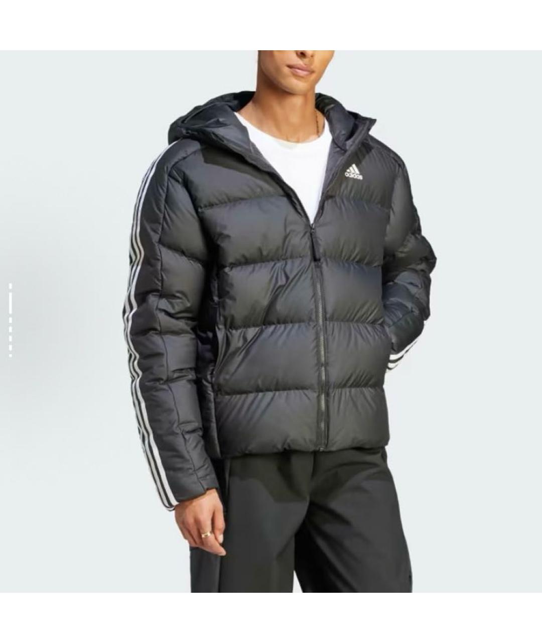 ADIDAS Черный полиэстеровый пуховик, фото 3