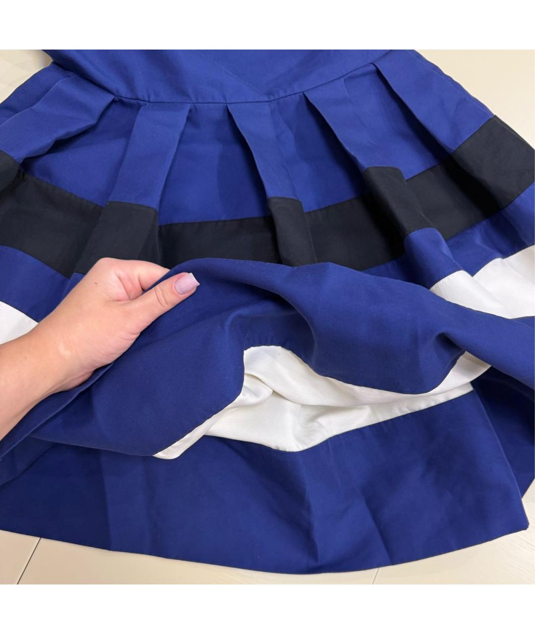CHRISTIAN DIOR Синее хлопковое коктейльное платье, фото 4