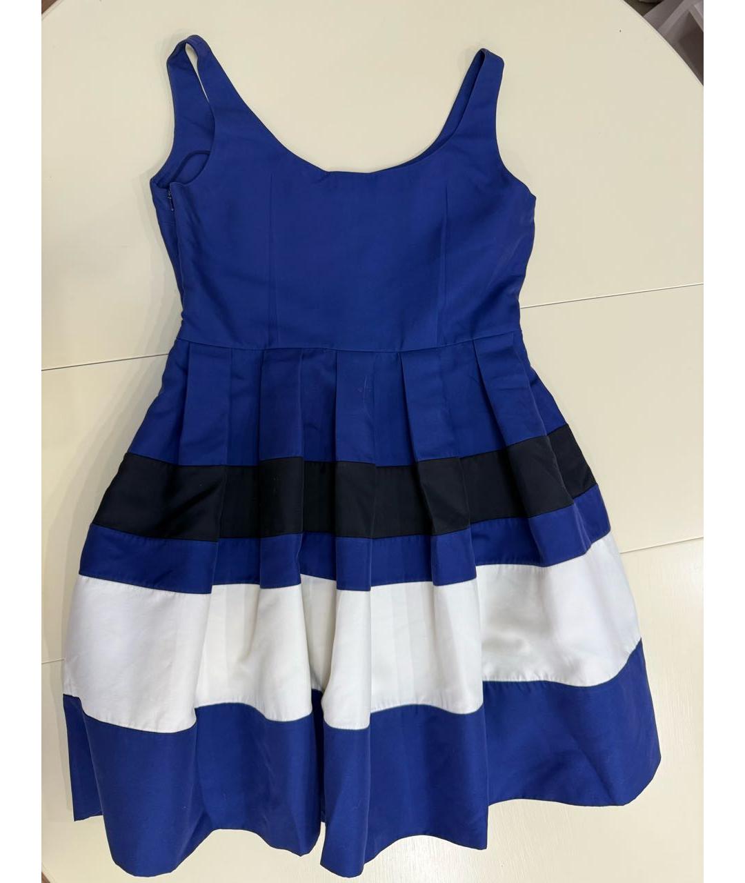 CHRISTIAN DIOR Синее хлопковое коктейльное платье, фото 2