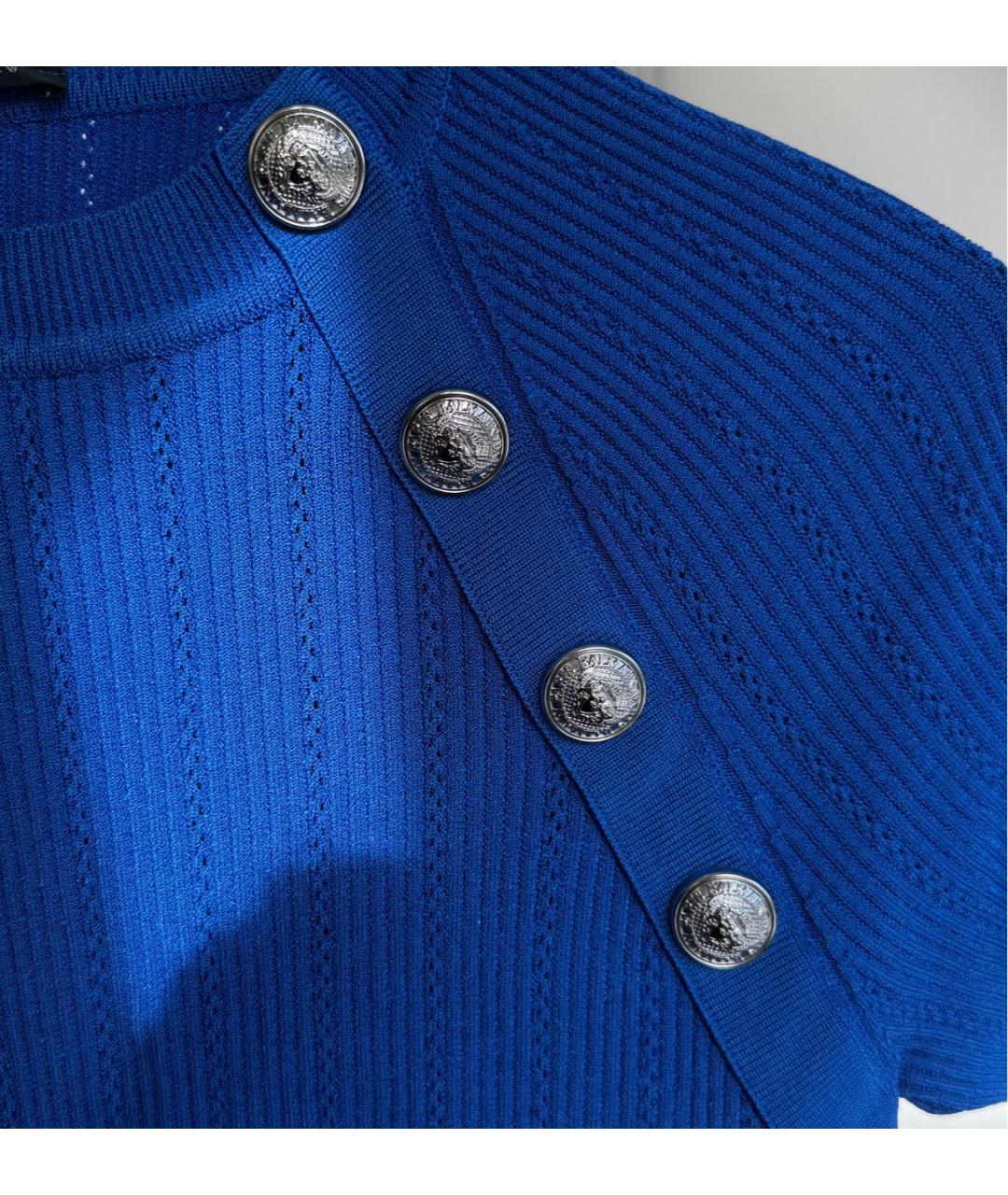 BALMAIN Синий шерстяной джемпер / свитер, фото 5