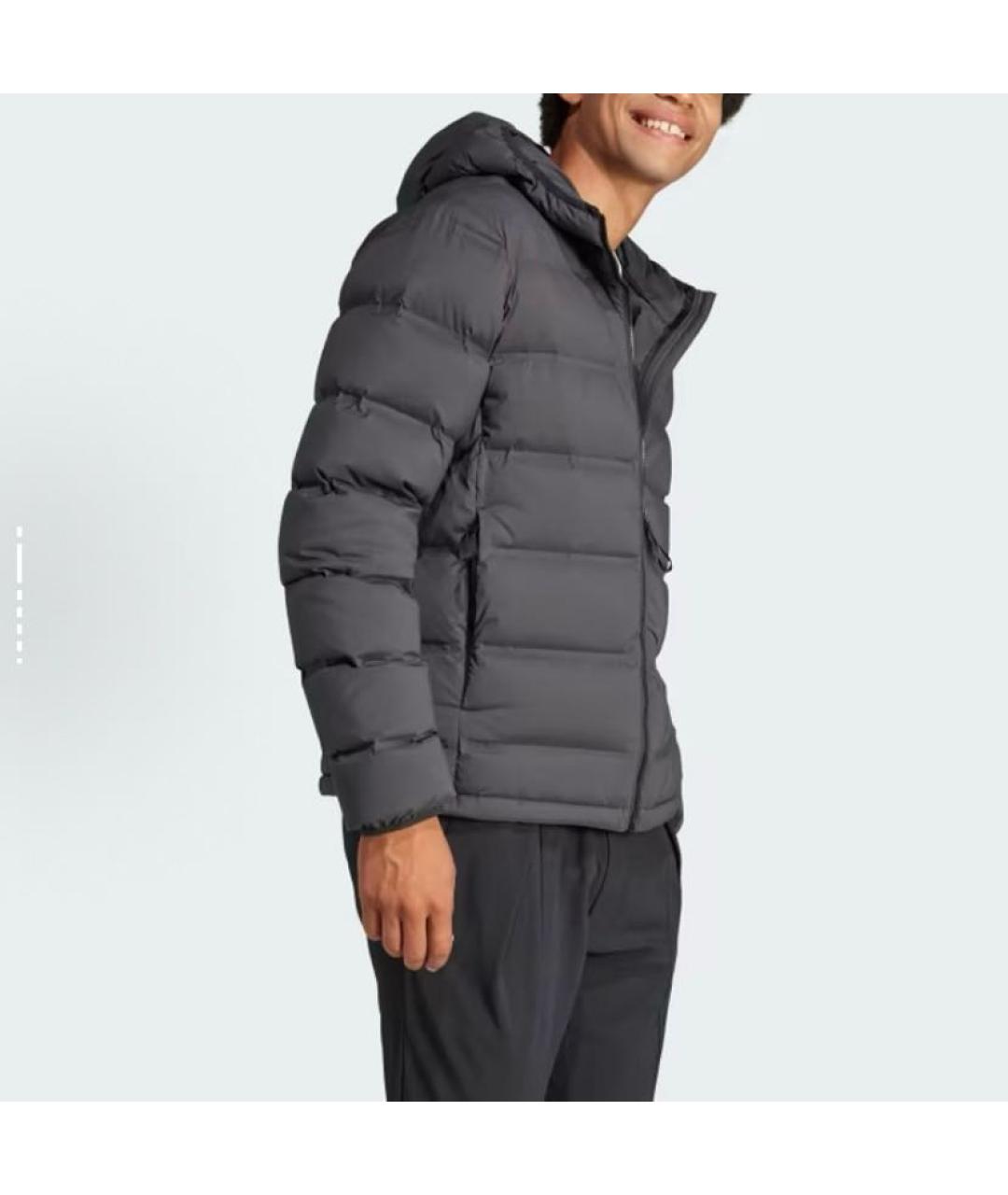ADIDAS Черный полиэстеровый пуховик, фото 4