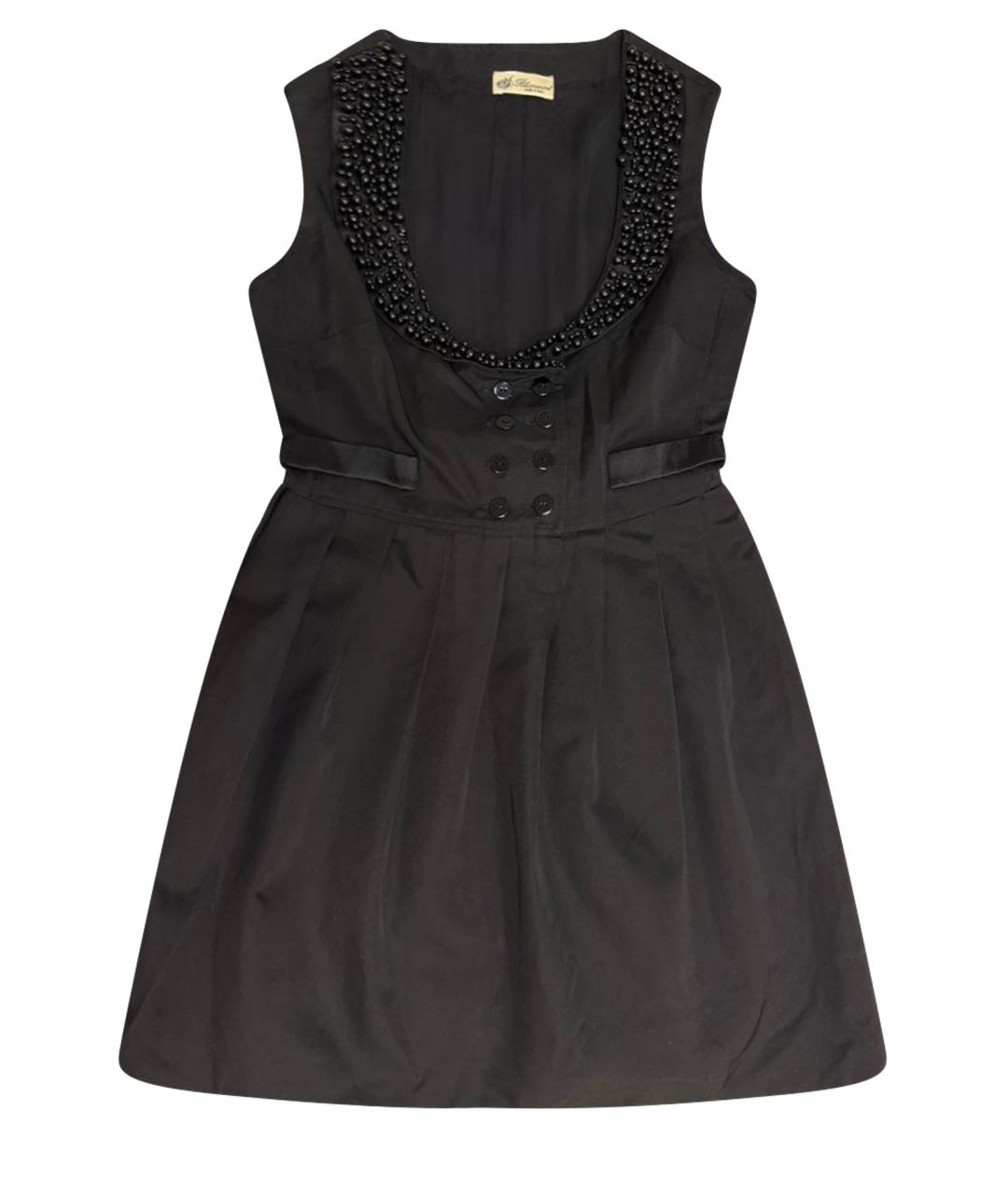 BLUMARINE Черное шелковое коктейльное платье, фото 1