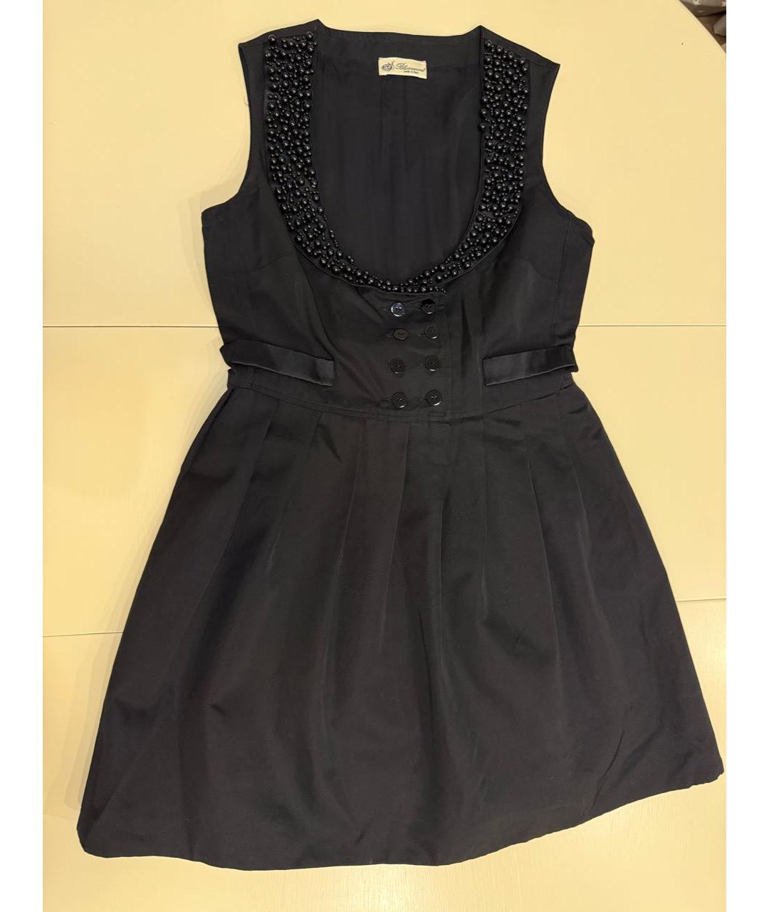 BLUMARINE Черное шелковое коктейльное платье, фото 5