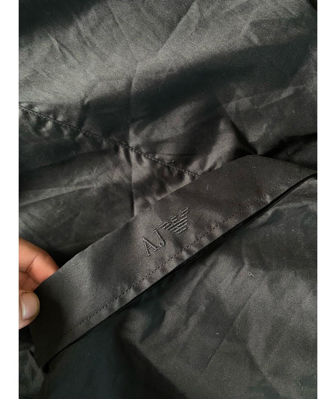 ARMANI JEANS Черная хлопковая классическая рубашка, фото 3