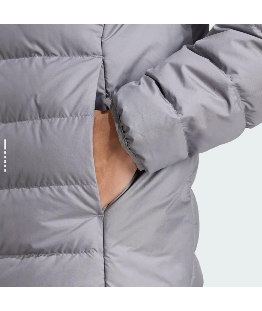 ADIDAS Серая полиэстеровая куртка, фото 5