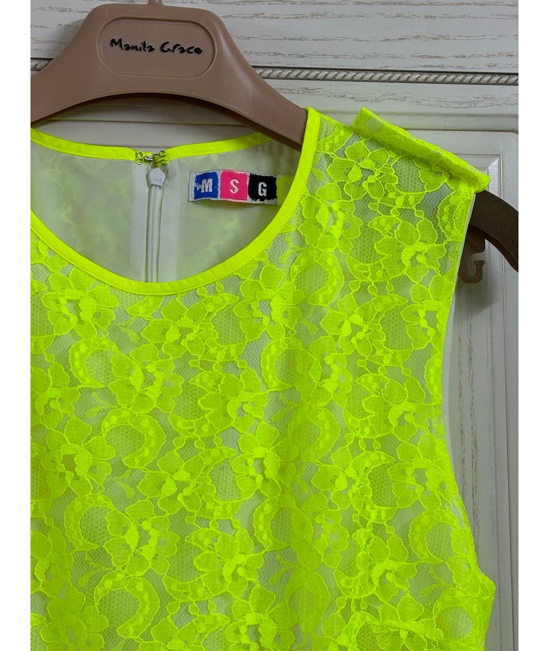 MSGM Салатовыое полиэстеровое повседневное платье, фото 3