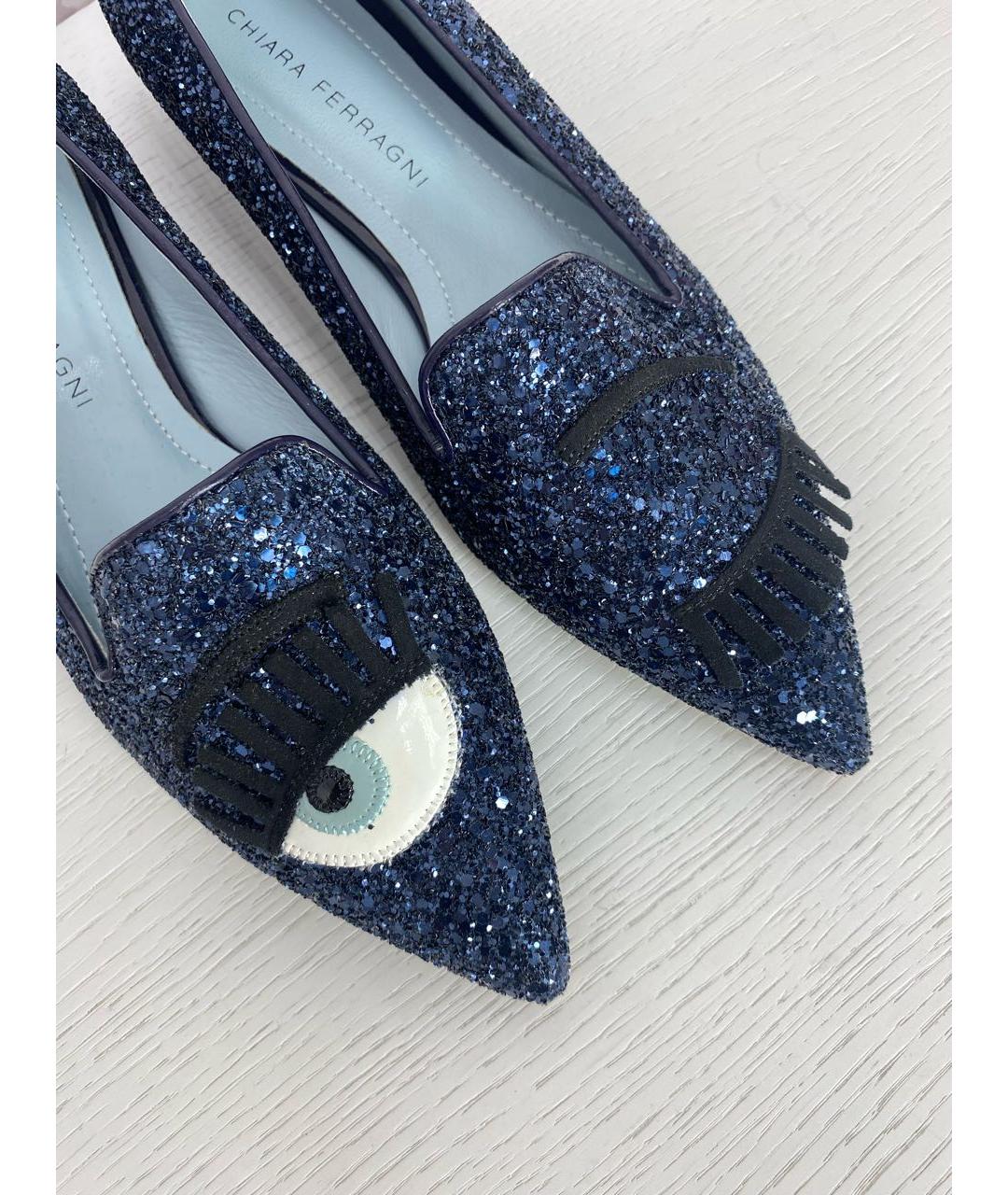 CHIARA FERRAGNI Темно-синие кожаные туфли, фото 7