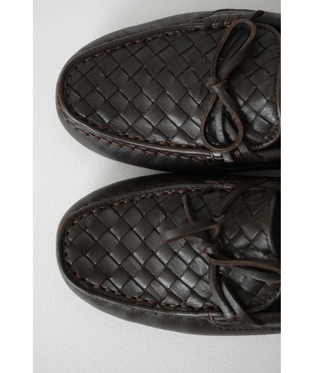 BOTTEGA VENETA Коричневые кожаные мокасины, фото 4