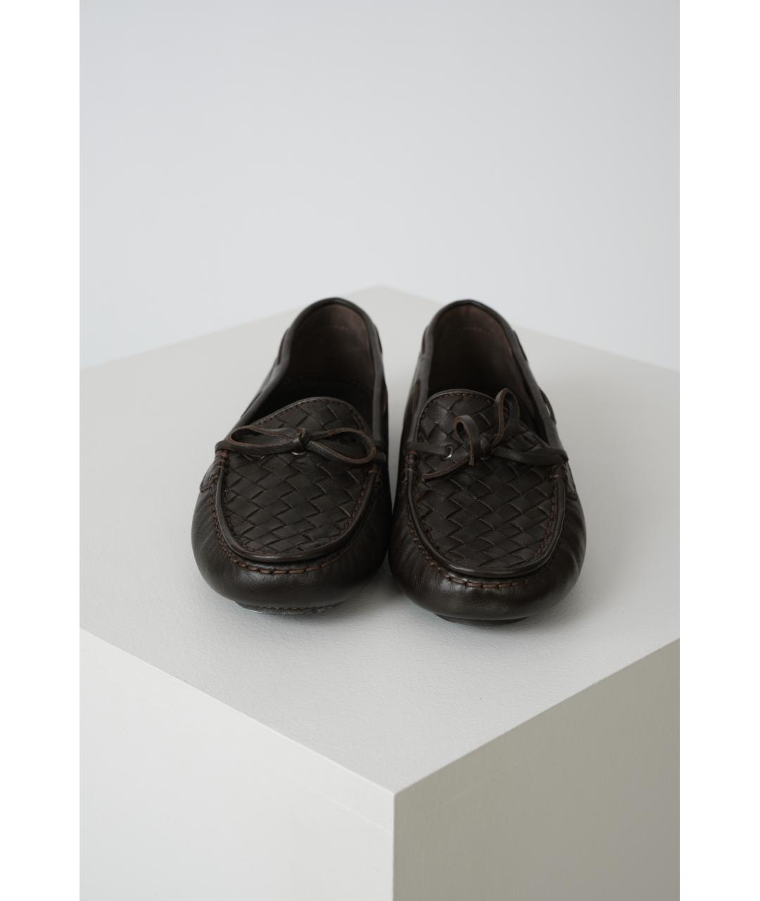 BOTTEGA VENETA Коричневые кожаные мокасины, фото 3