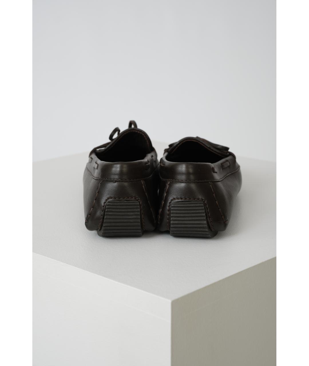 BOTTEGA VENETA Коричневые кожаные мокасины, фото 2
