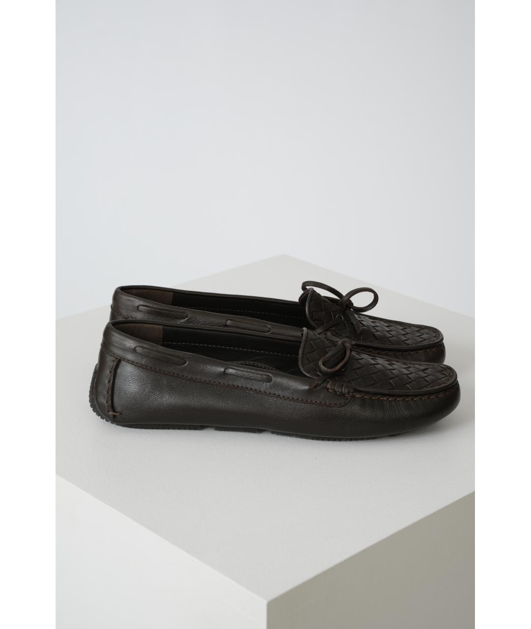 BOTTEGA VENETA Коричневые кожаные мокасины, фото 5