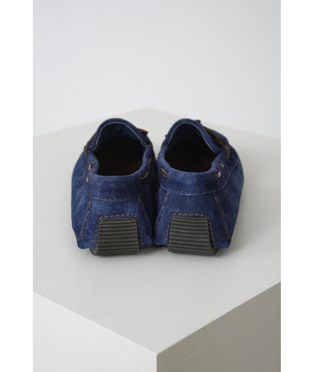 BOTTEGA VENETA Синие кожаные мокасины, фото 2