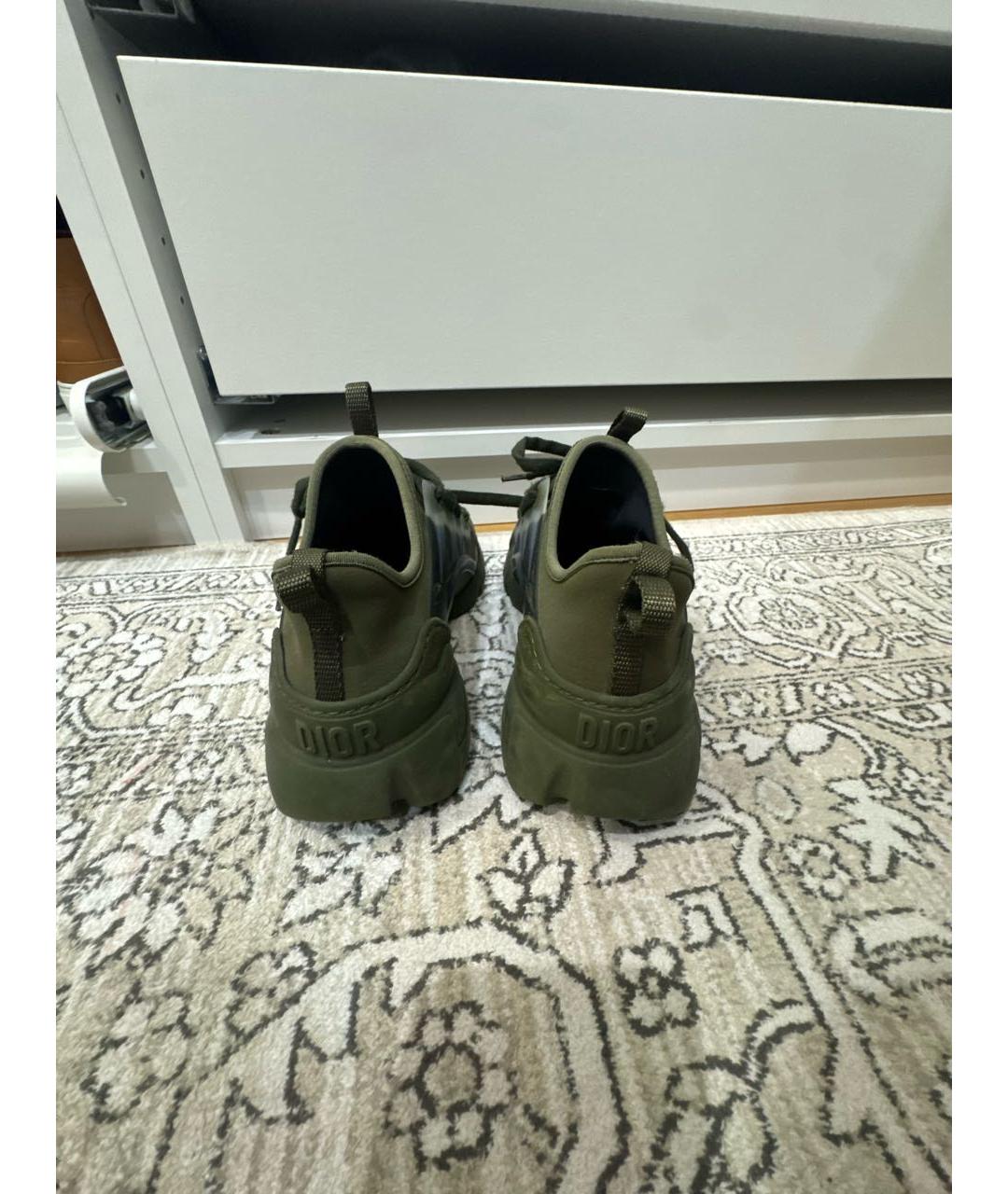 CHRISTIAN DIOR Хаки неопреновые кроссовки, фото 4