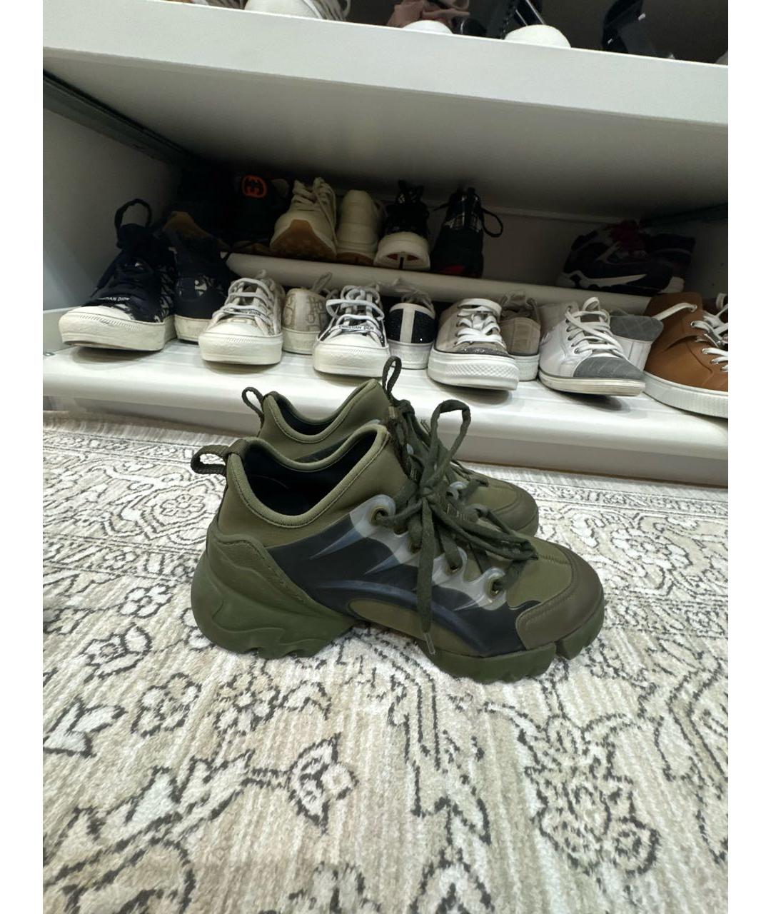 CHRISTIAN DIOR Хаки неопреновые кроссовки, фото 5