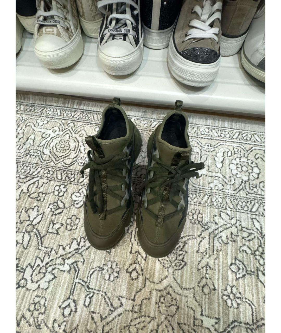 CHRISTIAN DIOR Хаки неопреновые кроссовки, фото 3