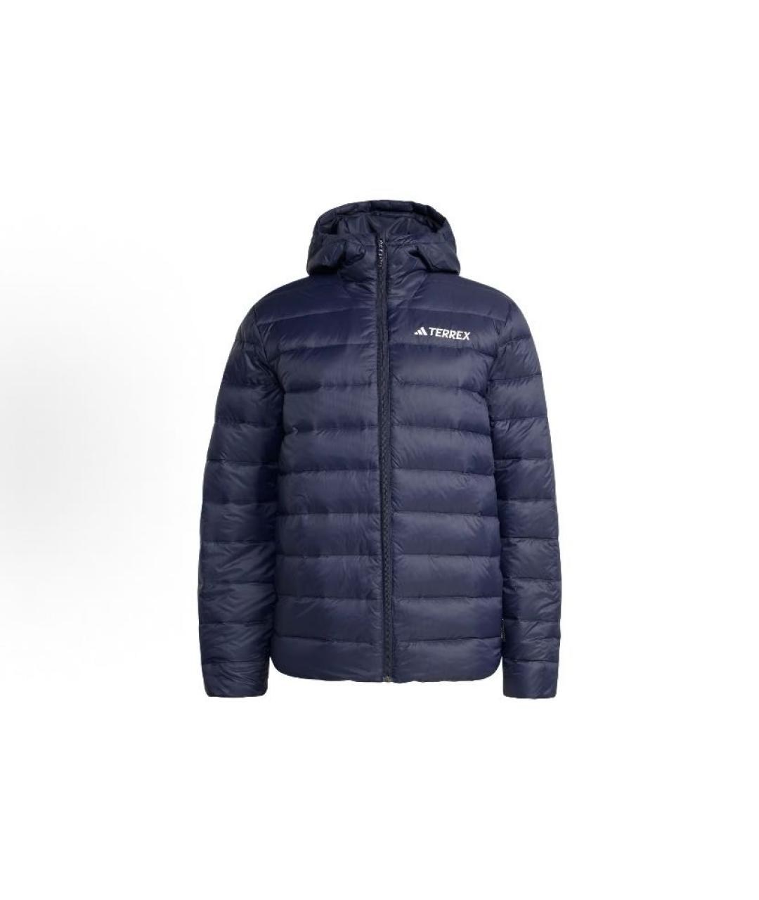 ADIDAS Темно-синяя полиэстеровая куртка, фото 1