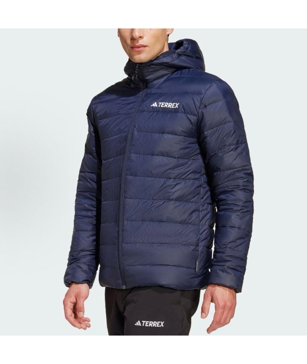 ADIDAS Темно-синяя полиэстеровая куртка, фото 2