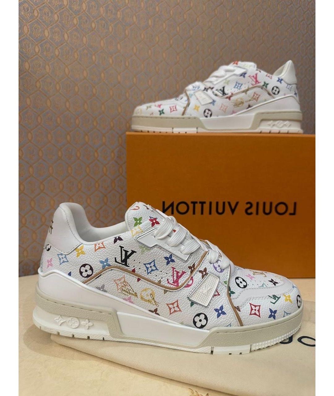 LOUIS VUITTON Белые кожаные кроссовки, фото 6