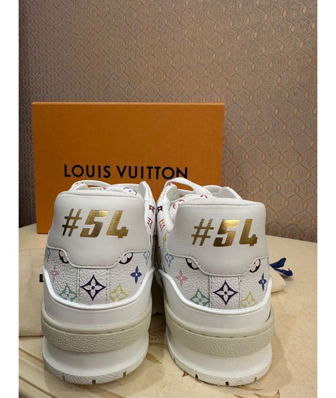 LOUIS VUITTON Белые кожаные кроссовки, фото 3