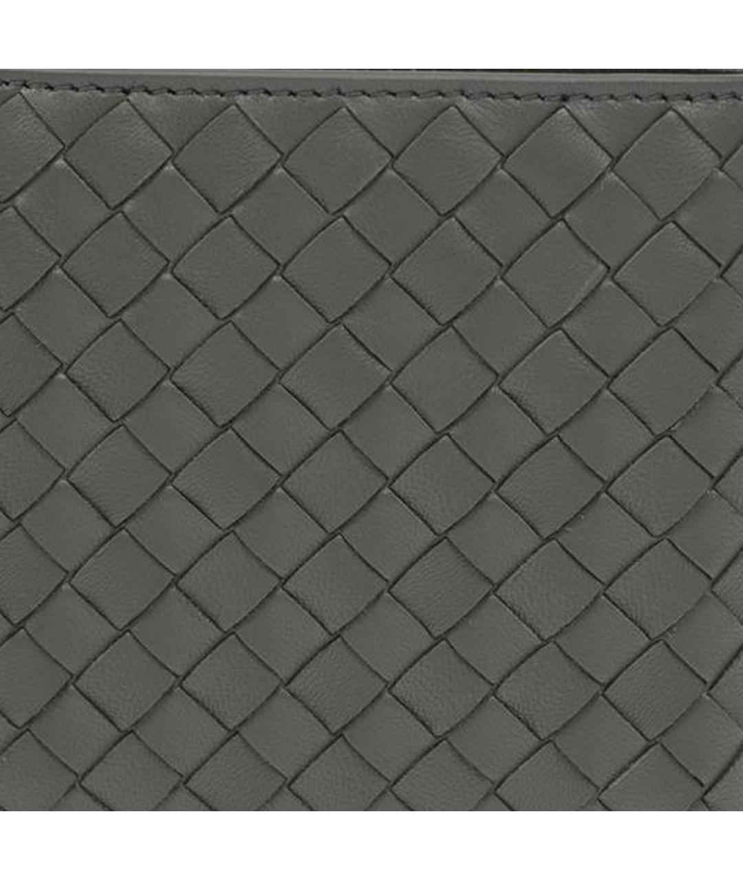 BOTTEGA VENETA Серый кожаный кошелек, фото 6