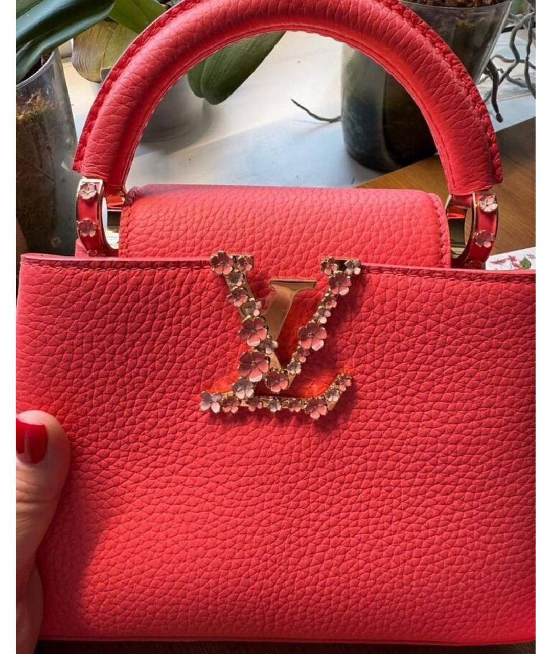 LOUIS VUITTON Розовая кожаная сумка с короткими ручками, фото 3