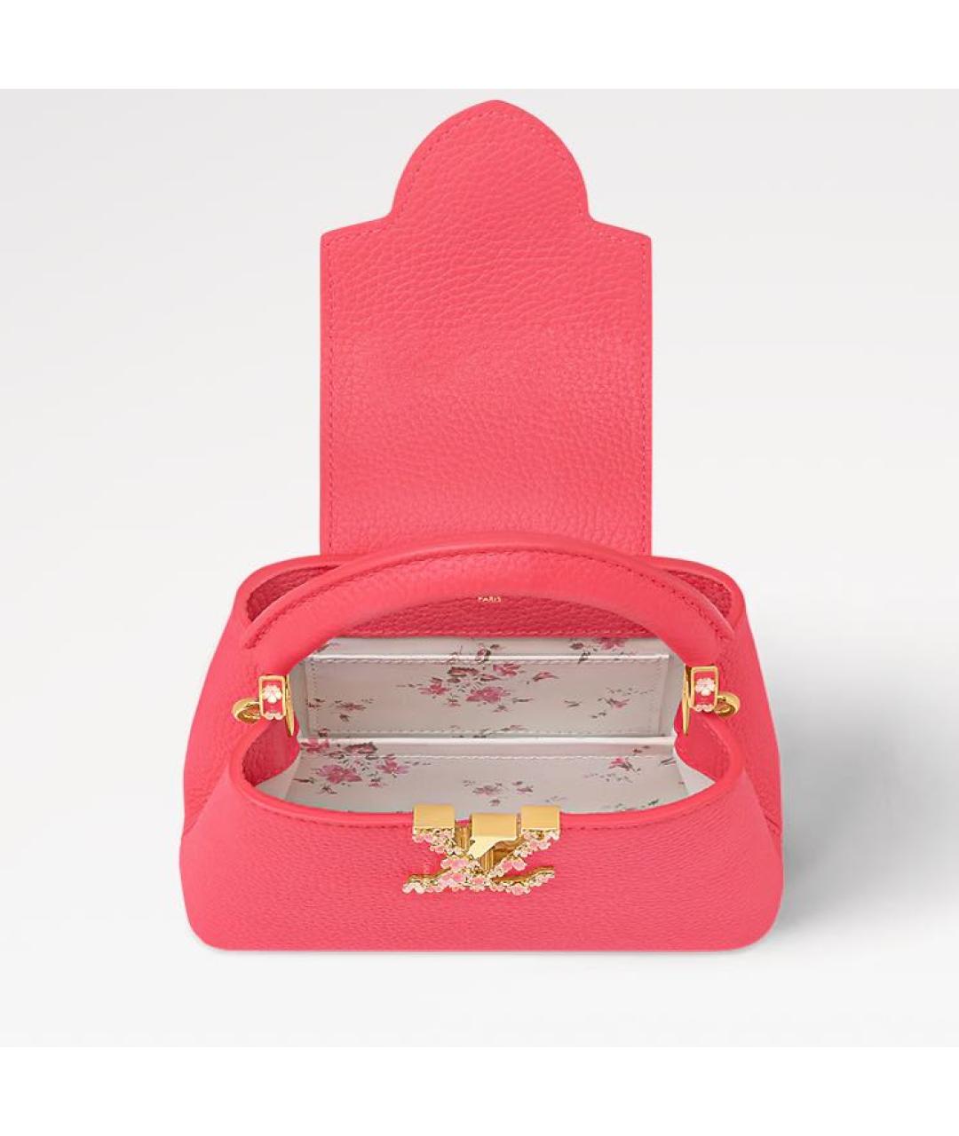 LOUIS VUITTON Розовая кожаная сумка с короткими ручками, фото 6