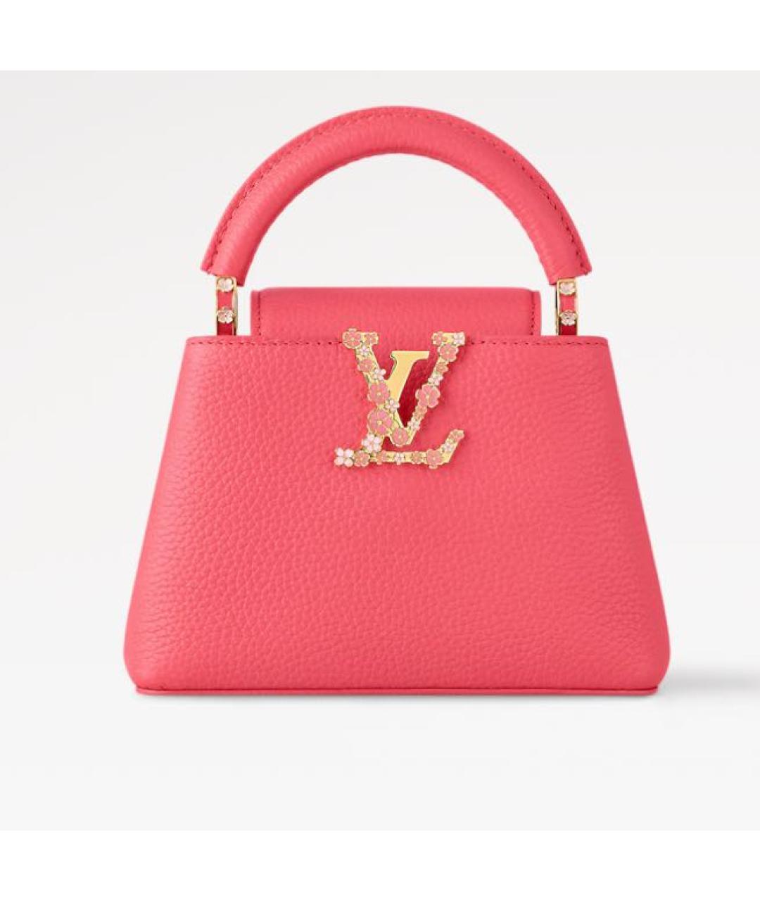 LOUIS VUITTON Розовая кожаная сумка с короткими ручками, фото 2