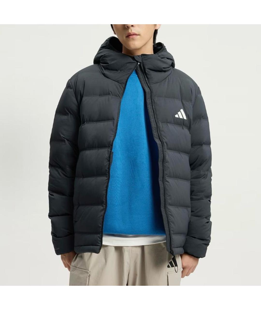 ADIDAS Черный пуховик, фото 3